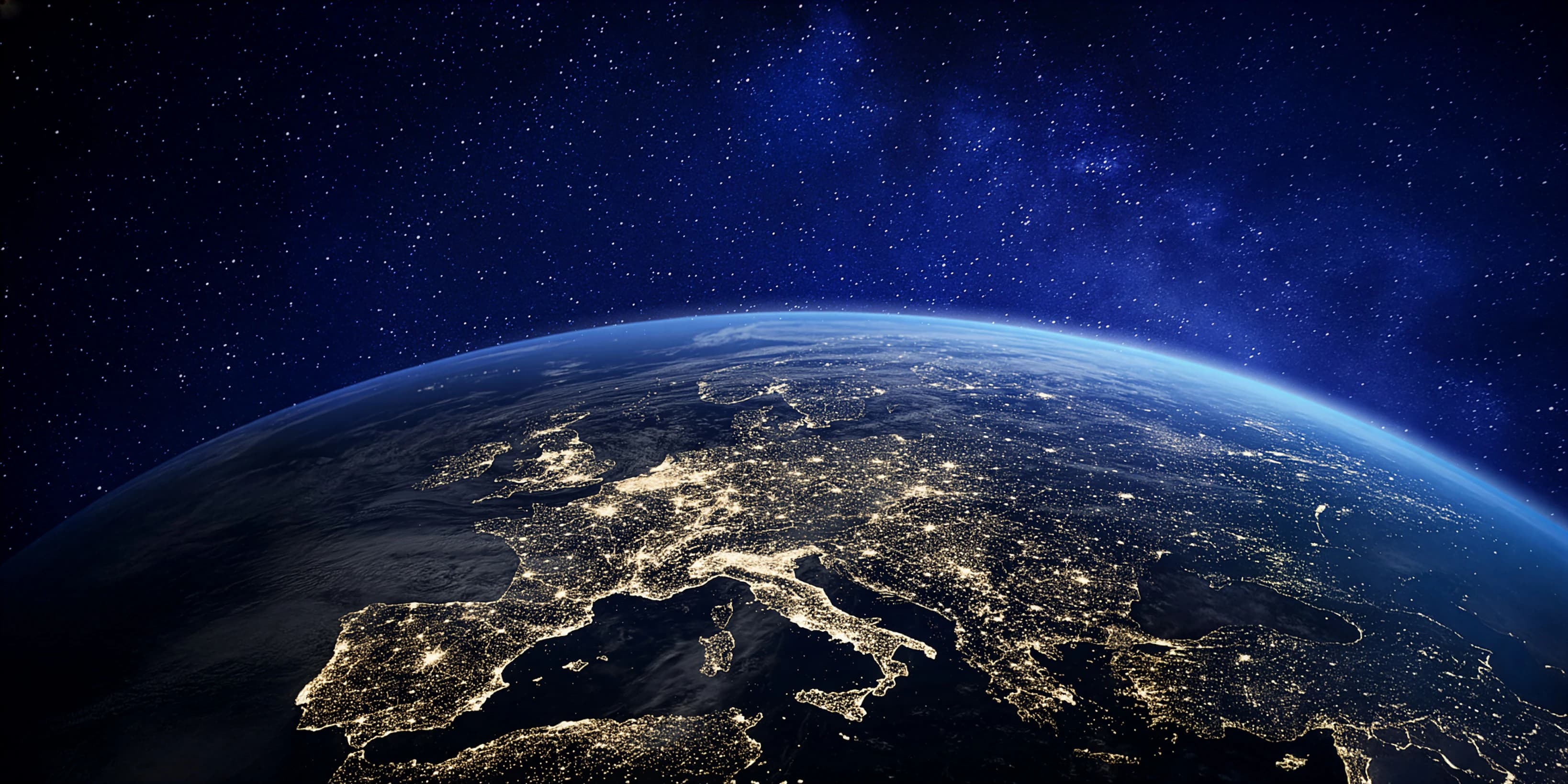 Europe by night from space